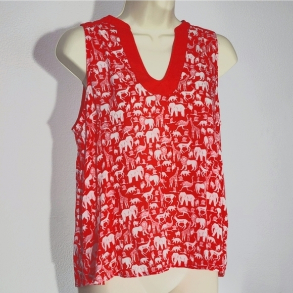 Maeve By Anthropoligie Safari Top Red Size 4 - Picture 6 of 13